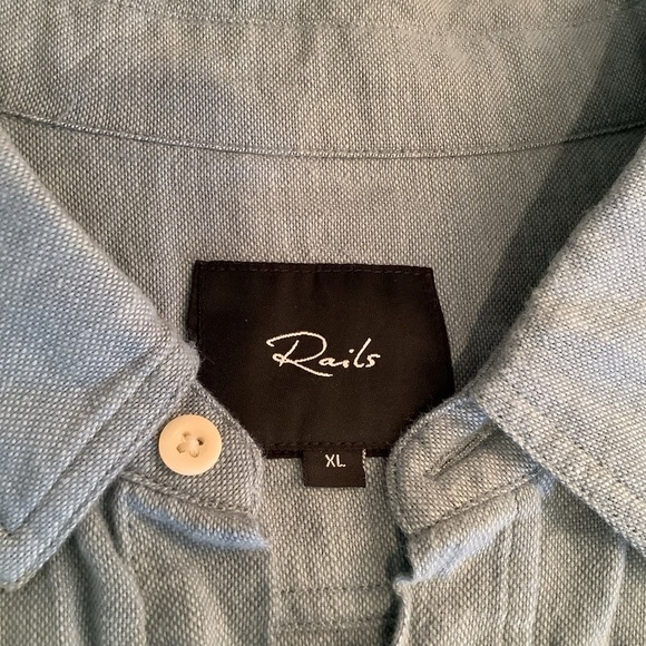 Rails Men's Greenish Blue Cotton Shirt Size XL - Picture 7 of 8